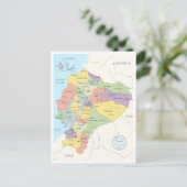 Gedetailleerde kaart van Ecuador (Staand voorkant)