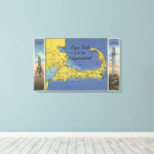 Gedetailleerde kaart van het proefland canvas afdruk (Insitu (Houten vloer))