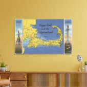 Gedetailleerde kaart van het proefland canvas afdruk (Insitu (Woonkamer))