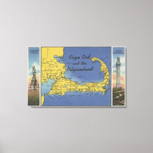 Gedetailleerde kaart van het proefland canvas afdruk (Voorkant)