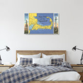 Gedetailleerde kaart van het proefland canvas afdruk (Insitu (Slaapkamer))