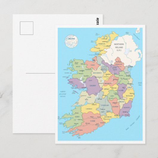 Gedetailleerde kaart van Ierland (Voorkant / Achterkant)