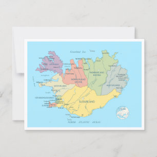 Gedetailleerde kaart van IJsland
