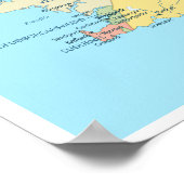 Gedetailleerde kaart van IJsland Poster (Hoek)