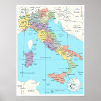 Gedetailleerde kaart van Italië