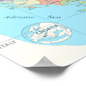 Gedetailleerde kaart van Kroatië Poster (Hoek)