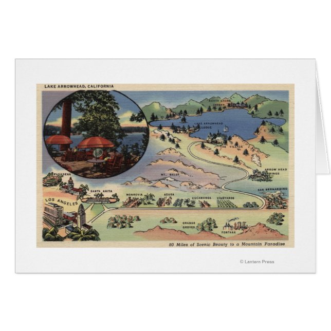 Gedetailleerde kaart van LA naar het meer (Voorkant Horizontaal)