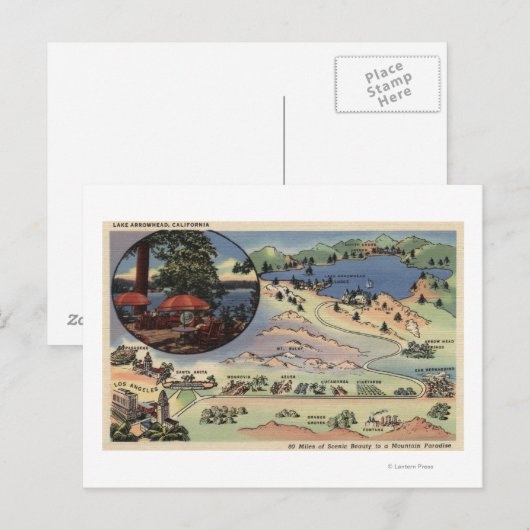 Gedetailleerde kaart van LA naar het meer (Voorkant / Achterkant)