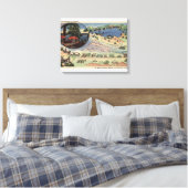 Gedetailleerde kaart van LA naar het meer Canvas Afdruk (Insitu (Slaapkamer))