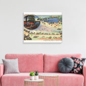 Gedetailleerde kaart van LA naar het meer Canvas Afdruk (Insitu (Woonkamer))