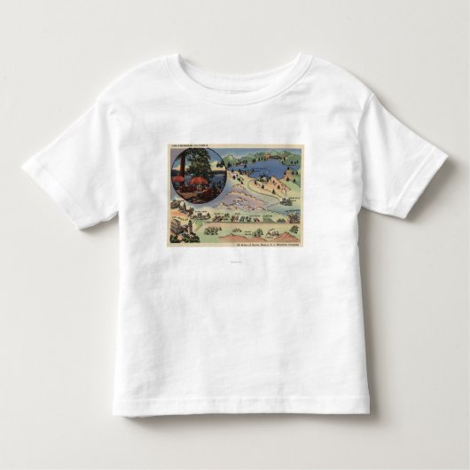 Gedetailleerde kaart van LA naar het meer Kinder Shirts (Voorkant)