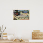 Gedetailleerde kaart van LA naar het meer Poster (Keuken)