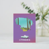 Gedetailleerde kaart van Litouwen reisposter (Staand voorkant)
