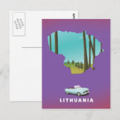 Gedetailleerde kaart van Litouwen reisposter (Voorkant / Achterkant)