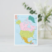 Gedetailleerde kaart van Noord-Amerika Continent (Staand voorkant)