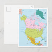 Gedetailleerde kaart van Noord-Amerika Continent (Voorkant / Achterkant)