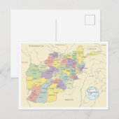 Gedetailleerde kaart van regio's in Afghanistan (Voorkant / Achterkant)