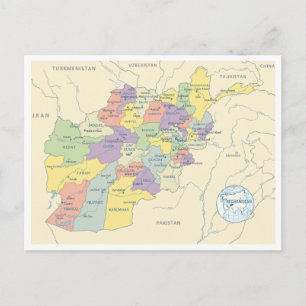 Gedetailleerde kaart van regio's in Afghanistan
