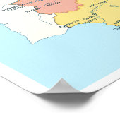 Gedetailleerde kaart van Spanje Poster (Hoek)