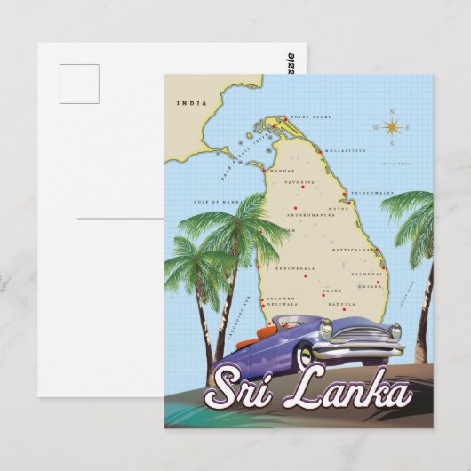 Gedetailleerde kaart van Sri Lanka (Voorkant / Achterkant)