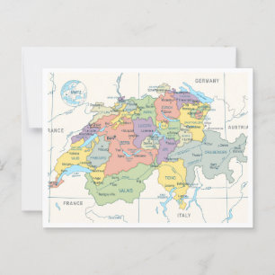 Gedetailleerde kaart van Zwitserland Regio's