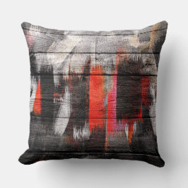 Gedetailleerde kleuren kijken uit hout #7 kussen