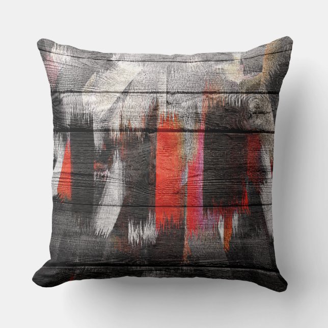 Gedetailleerde kleuren kijken uit hout #7 kussen (Voorkant)