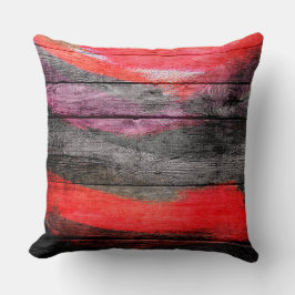 Gedetailleerde kleuren kijken uit hout #9 kussen