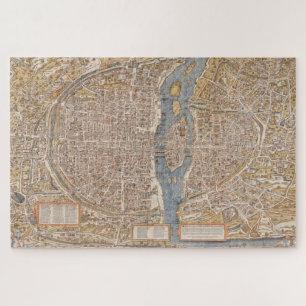 Gedetailleerde  kleurenkaart van Parijs, Frankrijk Legpuzzel
