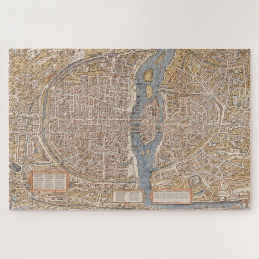 Gedetailleerde  kleurenkaart van Parijs, Frankrijk Legpuzzel (Horizontaal)