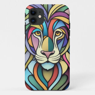 Gedetailleerde kleurrijke leeuwenkop Case-Mate iPhone case