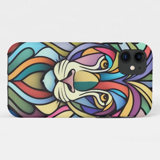 Gedetailleerde kleurrijke leeuwenkop Case-Mate iPhone case (Achterkant (horizontaal))