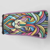 Gedetailleerde kleurrijke leeuwenkop golfheadcover (Voorkant)