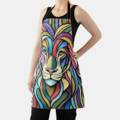 Gedetailleerde kleurrijke leeuwenkop schort (Insitu)