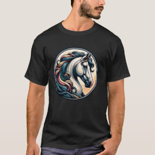 Gedetailleerde Kleurrijke Paard Afbeelding Voor Pa T-shirt