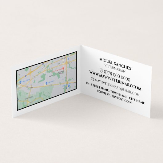 Gedetailleerde konijn-, diergeneeskundige en veter visitekaartje (Binnen)