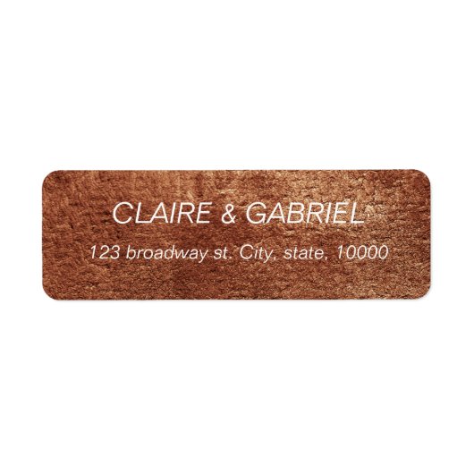 Gedetailleerde koperkleur modern eenvoudig terugke etiket (Voorkant)