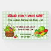 Gedetailleerde landbouwers marktgroenten personali spandoek (Horizontaal)