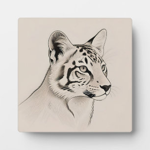 Gedetailleerde Lynx Portret Lijnkunst Fotoplaat