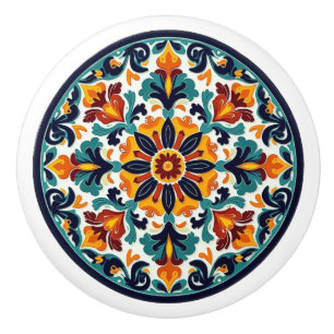 Gedetailleerde Mexicaanse Talavera Floral Keramisc Keramische Knop