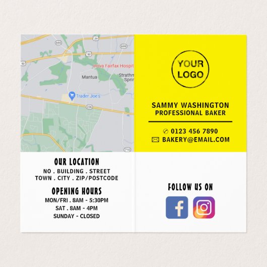 Gedetailleerde moderne, vette winkel visitekaartje (Binnenkant ongevouwen)