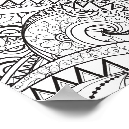 Gedetailleerde module Floral Patroon 2 Poster (Hoek)