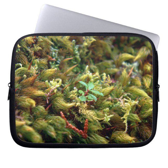Gedetailleerde moss-laptophoes laptop sleeve (Voorkant)