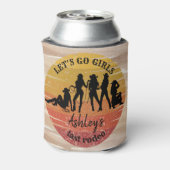 Gedetailleerde naam Cowgirl bachelorette party Blikjeskoeler (Blikje Achterkant)