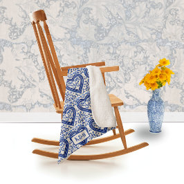 Gedetailleerde Nederlandse Tegels Blauw hart op wi Sherpa Deken