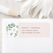 Gedetailleerde olijftak | Eenvoudig zwart-wit Etiket (Insitu)