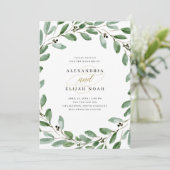 Gedetailleerde olijftak | Eenvoudige Waterverf bru Kaart (Staand voorkant)