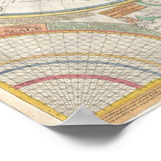 Gedetailleerde oude kaart van de wereld poster (Hoek)