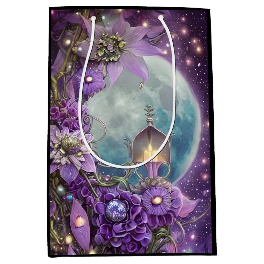 Gedetailleerde Paarse ventilator Medium Cadeauzakje (Voorkant)