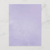 Gedetailleerde pastel Violet Floral Weddenschap Informatiekaartje (Achterkant)
